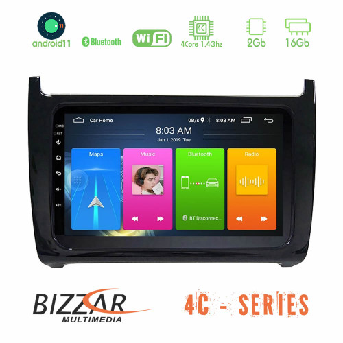Bizzar Vw Polo 4core Android11 2+16GB Navigation Multimedia Tablet 9"