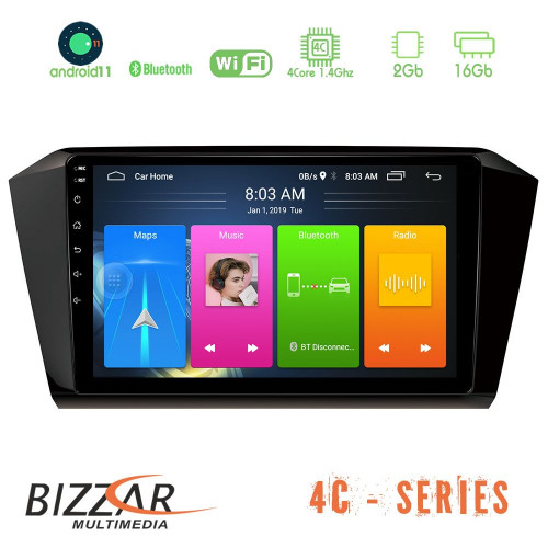 Bizzar VW Passat 4core Android11 2+16GB Navigation Multimedia Tablet 10"