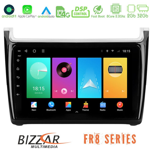 Bizzar Vw Polo 8core Android11 2+32GB Navigation Multimedia Tablet 9"