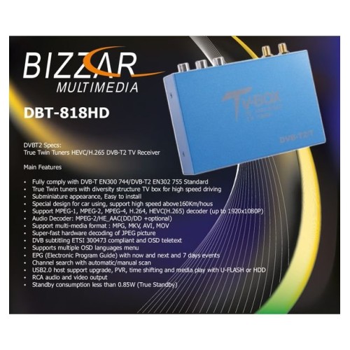 Bizzar DVB-T2 HD Tv Tuner Touch Screen Control